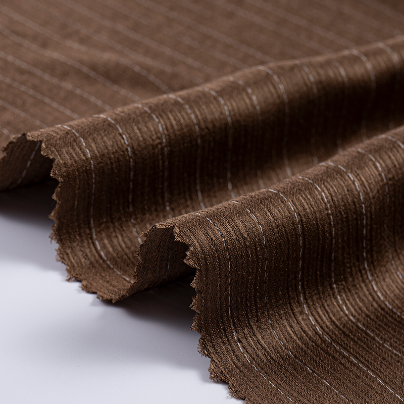 Tissu à rayures en crêpe et rayonne double face imitation acétate